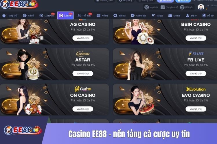 Casino EE88 - nền tảng cá cược uy tín